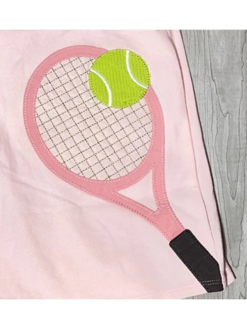 Mud Pie girls 12-18m NWT Tennis racket ball t-shirt dress pink applique preppy
